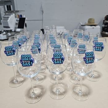 Full color printed wine glasses custom